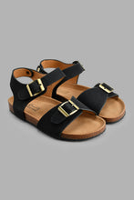 Load image into Gallery viewer, Redtag-Black-Cork-Sandal-Cork-Boys-3 to 5 Years