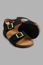 Load image into Gallery viewer, Redtag-Black-Cork-Sandal-Cork-Boys-3 to 5 Years