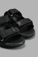Load image into Gallery viewer, Redtag-Black-Sporty-Slide-Sandal-Sandals-Senior-Boys-5 to 14 Years