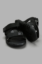 Load image into Gallery viewer, Redtag-Black-Sporty-Slide-Sandal-Sandals-Senior-Boys-5 to 14 Years
