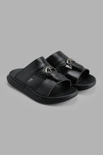 Load image into Gallery viewer, Redtag-Black-Traditional-Slide-Sandal-Sandals-Boys-3 to 5 Years