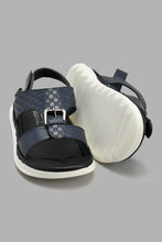 Load image into Gallery viewer, Redtag-Navy-Traditional-Slide-Sandal-With-Backstrap-Sandals-Boys-3 to 5 Years