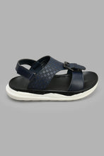 Load image into Gallery viewer, Redtag-Navy-Traditional-Slide-Sandal-With-Backstrap-Sandals-Boys-3 to 5 Years