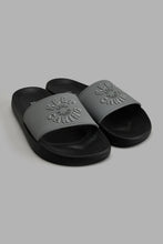 Load image into Gallery viewer, Redtag-Black-Slogan-Embossed-Slide-Colour:Black,-Filter:Men's-Footwear,-Men-Flip-Flops,-New-In,-New-In-Men-FOO,-Non-Sale,-S22A,-Section:Men-Men's-