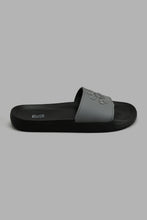 Load image into Gallery viewer, Redtag-Black-Slogan-Embossed-Slide-Colour:Black,-Filter:Men's-Footwear,-Men-Flip-Flops,-New-In,-New-In-Men-FOO,-Non-Sale,-S22A,-Section:Men-Men's-