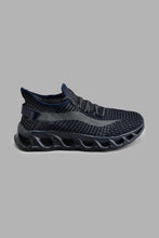 Load image into Gallery viewer, Redtag-Navy-Translucent-Sole-Knit-Sneaker-Colour:Navy,-Filter:Men's-Footwear,-Men-Trainers,-New-In,-New-In-Men-FOO,-Non-Sale,-S22A,-Section:Men-Men's-