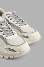 Load image into Gallery viewer, Redtag-White-Fabric-Block-Chunky-Sneaker-Chunky-Men's-