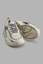 Load image into Gallery viewer, Redtag-White-Fabric-Block-Chunky-Sneaker-Chunky-Men's-