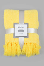 تنزيل الصورة على معرض الصور، Redtag-Yellow-Textured-Woven-Throw-With-Fringles-Throws-Home-Bedroom-