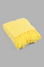 تنزيل الصورة على معرض الصور، Redtag-Yellow-Textured-Woven-Throw-With-Fringles-Throws-Home-Bedroom-