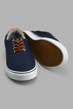 Load image into Gallery viewer, Redtag-Navy-Canvas-Plimsoll-Plimsolls-Men's-