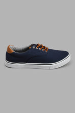 Load image into Gallery viewer, Redtag-Navy-Canvas-Plimsoll-Plimsolls-Men's-