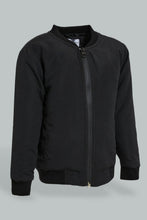 تنزيل الصورة على معرض الصور، Redtag-Black-Bomber-Jacket-With-Zipper-Jackets-Infant-Boys-3 to 24 Months