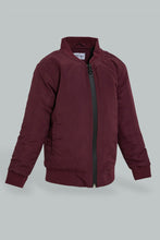 تنزيل الصورة على معرض الصور، Redtag-Burgundy-Bomber-Jacket-With-Zipper-Jackets-Infant-Boys-3 to 24 Months