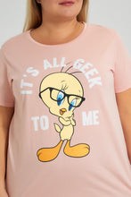 تنزيل الصورة على معرض الصور، Redtag-Character-T-Shirt-Colour:Pink,-Filter:Plus-Size,-LDP-T-Shirts,-New-In,-New-In-LDP,-Non-Sale,-S22A,-Section:Women,-TBL-Women's-