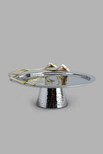 Load image into Gallery viewer, Redtag-Silver-Hammered-Cake-Stand-With-Gold-Brass-Decorations-Trays-Home-Dining-