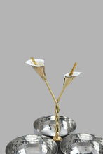 Load image into Gallery viewer, Redtag-Silver-Hammered-3-Section-Bowl-With-Gold-Brass-Decorations-Serving-Dish-Home-Dining-