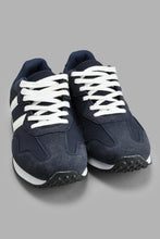 Load image into Gallery viewer, Redtag-Navy-Striped-Overlay-Sneaker-Sneakers-Men's-