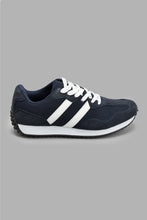 Load image into Gallery viewer, Redtag-Navy-Striped-Overlay-Sneaker-Sneakers-Men's-