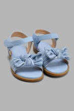 تنزيل الصورة على معرض الصور، Redtag-Blue-Bow-Detail-Sandal-Slingbacks-Girls-3 to 5 Years