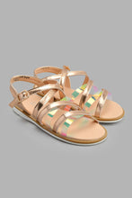 تنزيل الصورة على معرض الصور، Redtag-Copper-Strappy-Sandal-Casual-Sandals-Girls-3 to 5 Years