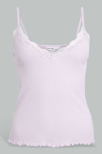 تنزيل الصورة على معرض الصور، Redtag-Lilac-Strappy-Rib-Vest-With-Lace-Vests-Women's-