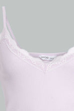 تنزيل الصورة على معرض الصور، Redtag-Lilac-Strappy-Rib-Vest-With-Lace-Vests-Women's-
