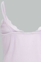 تنزيل الصورة على معرض الصور، Redtag-Lilac-Strappy-Rib-Vest-With-Lace-Vests-Women's-