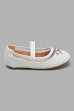 Load image into Gallery viewer, Redtag-White-Bow-Trim-Ballerina-Ballerinas-Girls-3 to 5 Years