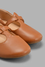 Load image into Gallery viewer, Redtag-Brown-T-Bar-Ballerina-Ballerinas-Girls-3 to 5 Years
