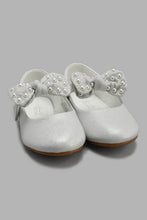 Load image into Gallery viewer, Redtag-Silver-Bow-Trim-Ballerina-Ballerinas-Girls-3 to 5 Years