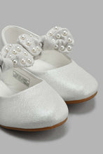 Load image into Gallery viewer, Redtag-Silver-Bow-Trim-Ballerina-Ballerinas-Girls-3 to 5 Years