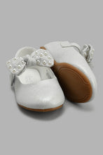 Load image into Gallery viewer, Redtag-Silver-Bow-Trim-Ballerina-Ballerinas-Girls-3 to 5 Years
