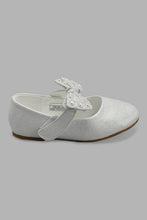 Load image into Gallery viewer, Redtag-Silver-Bow-Trim-Ballerina-Ballerinas-Girls-3 to 5 Years