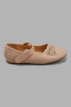 تنزيل الصورة على معرض الصور، Redtag-Beige-Heart-Trim-Ballerina-Ballerinas-Girls-3 to 5 Years