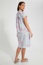 تنزيل الصورة على معرض الصور، Redtag-Pale-Blue-Floral-Printed-Nightgown-Nightgowns-Women's-