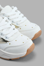 تنزيل الصورة على معرض الصور، Redtag-White-Star-Print-Slim-Runner-Sneakers-Girls-3 to 5 Years