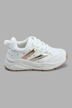 تنزيل الصورة على معرض الصور، Redtag-White-Star-Print-Slim-Runner-Sneakers-Girls-3 to 5 Years
