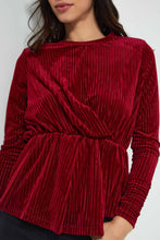 Load image into Gallery viewer, Redtag-Velour-Peplum-Top-Blouses-Women's-