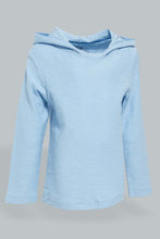 Load image into Gallery viewer, Redtag-Blue-Hoody-Slub-Tshirt-Hooded-Infant-Boys-3 to 24 Months