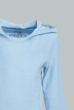 Load image into Gallery viewer, Redtag-Blue-Hoody-Slub-Tshirt-Hooded-Infant-Boys-3 to 24 Months