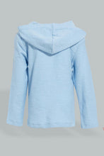 Load image into Gallery viewer, Redtag-Blue-Hoody-Slub-Tshirt-Hooded-Infant-Boys-3 to 24 Months