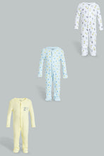 تنزيل الصورة على معرض الصور، Redtag-Blue-And-Yellow-Little-Dream-Lover-3-Piece-Pack-L-Sleepsuits-Baby-0 to 12 Months
