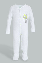 Load image into Gallery viewer, Redtag-Grey-And-Neon-Lion-3-Piece-Pack-Bodysuit-Sleepsuits-Baby-0 to 12 Months