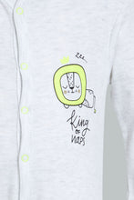 Load image into Gallery viewer, Redtag-Grey-And-Neon-Lion-3-Piece-Pack-Bodysuit-Sleepsuits-Baby-0 to 12 Months