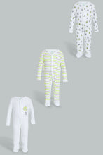 Load image into Gallery viewer, Redtag-Grey-And-Neon-Lion-3-Piece-Pack-Bodysuit-Sleepsuits-Baby-0 to 12 Months
