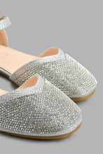 Load image into Gallery viewer, Redtag-Silver-Diamante-Sandal-Casual-Sandals-Girls-3 to 5 Years