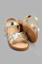Load image into Gallery viewer, Redtag-Gold-Pearl-Sandal-Sandals-Girls-3 to 5 Years