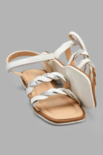 Load image into Gallery viewer, Redtag-White-Braided-Strap-Sandal-Sandals-Girls-3 to 5 Years