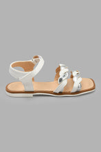 Load image into Gallery viewer, Redtag-White-Braided-Strap-Sandal-Sandals-Girls-3 to 5 Years